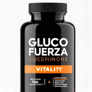 Envase de GlucoFuerza Vitality, un suplemento para energía y resistencia.