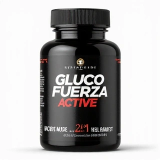 Envase de GlucoFuerza Active, un suplemento para la salud masculina general.