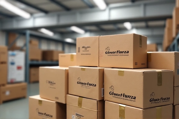 Paquetes de envío con logo de GlucoFuerza